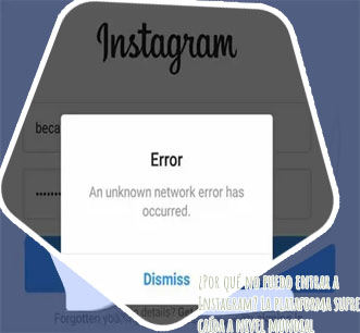 No puedo entrar en instagram